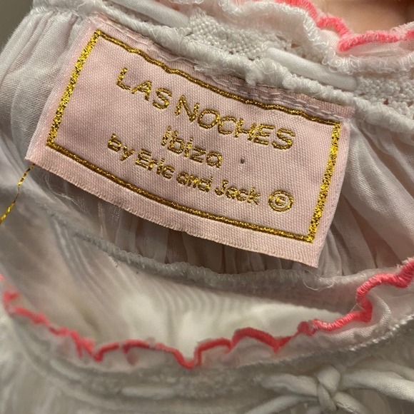 Las Noches IBIZA by Eric & Jack Womens Cream Floral Peasant Tunic Dress Medium - Picture 10 of 12